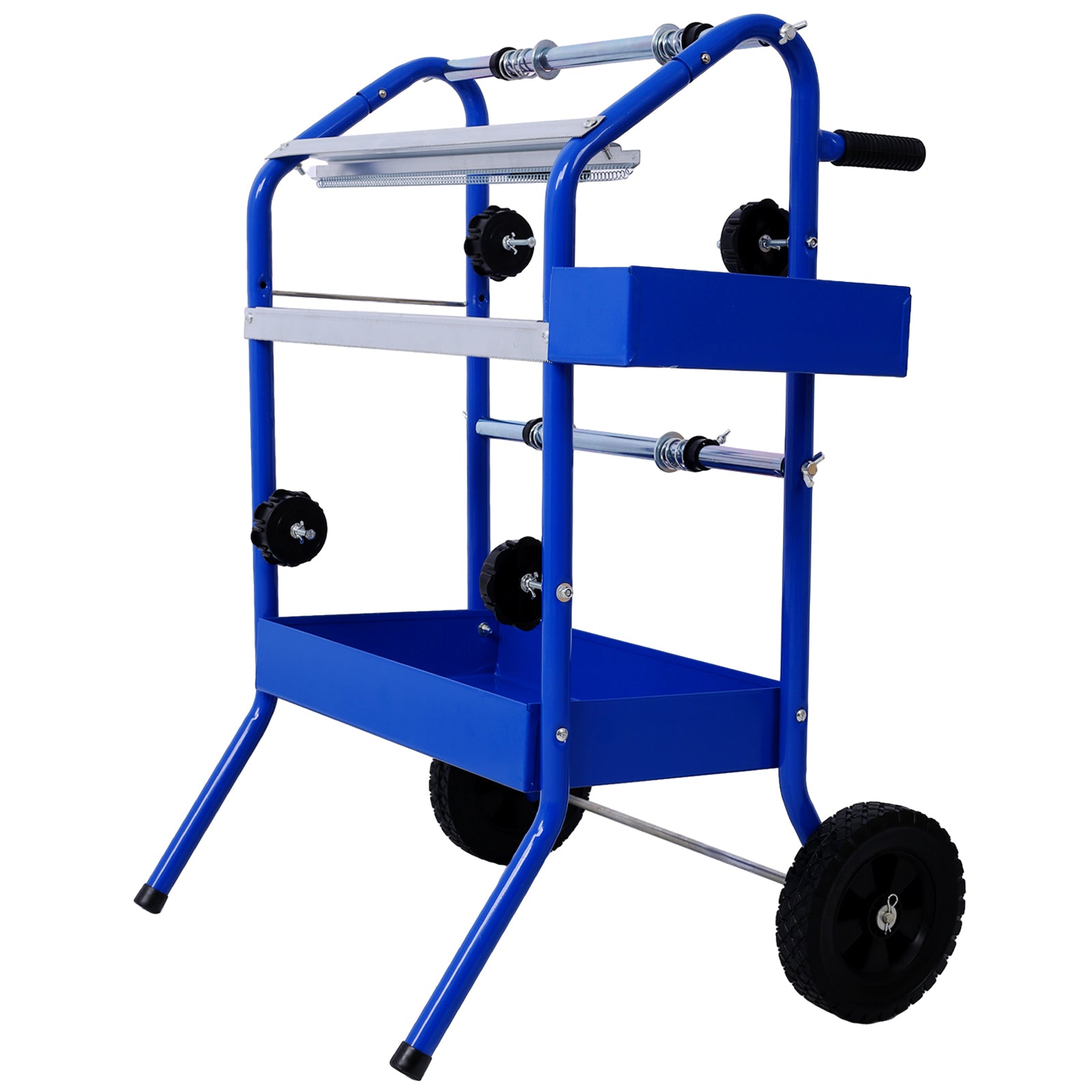 Mobile 18' Multi-Roll Masking Paper Machine with Storage Trays,BLUE