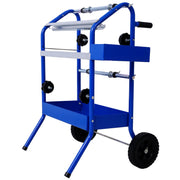 Mobile 18' Multi-Roll Masking Paper Machine with Storage Trays,BLUE