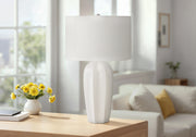 Lighting, 27'h, Table Lamp, Cream Ceramic, Ivory / Cream Shade, Modern