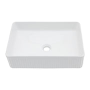 Modern White Ceramic Rectangular Vessel Bathroom Sink 19.63x13.69 Inches
