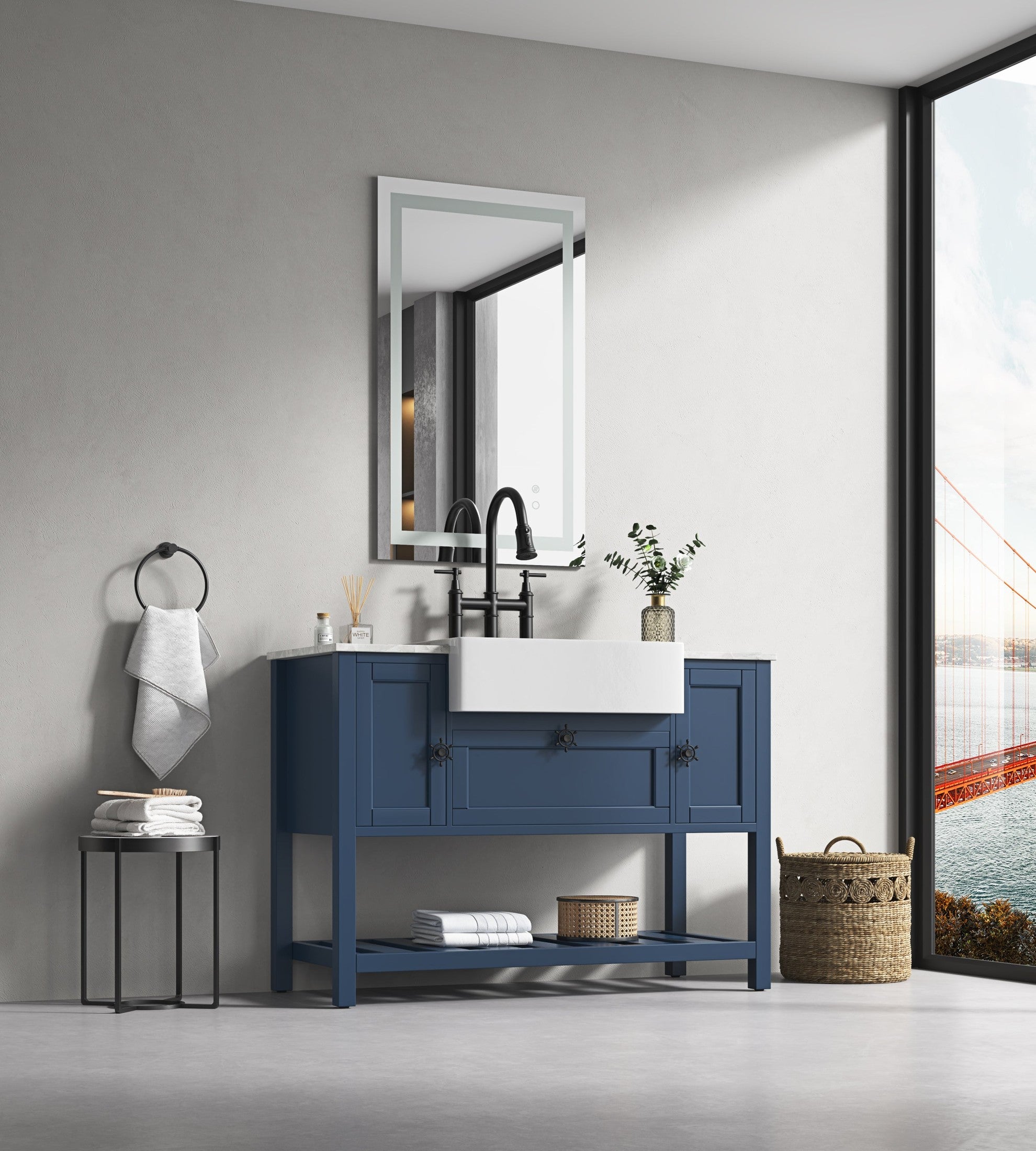 LED Bathroom Mirror 36  'x28   ' with Front and Backlight, Large Dimmable Wall Mirrors with Anti-Fog, Memory,3 Colors, LED Vanity Mirror