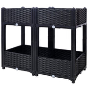 Planter Raised Beds - Elevated Planter Garden Box with Drainage Plug Raised Garden Beds for Vegetable/Flower/Herb Outdoor Standing Planter Beds Gardening Kit,Black,31.5'x15.7'x27.7'