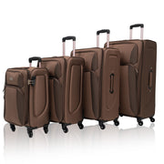 SoftshellLuggage Expandable 4 Piece Set Suitcase Softside Lightweight Luggage Travel Set