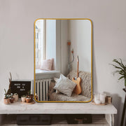 24x32 Inch Gold Metal Framed Rectangular Bathrrom Mirror for Wall.(W2203P183130)