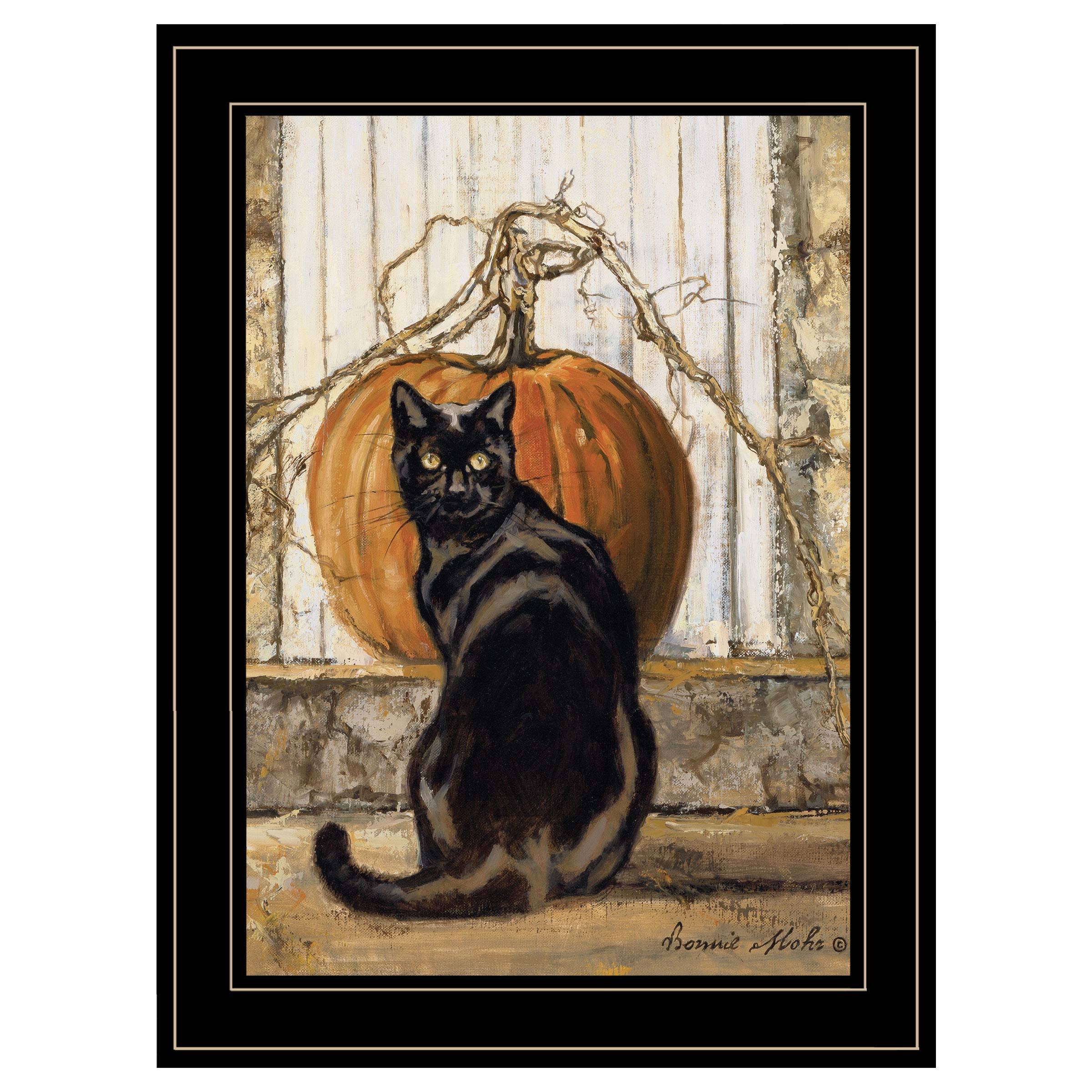 'Black Cat' By Bonnie Mohr, Ready to Hang Framed Print, Black Frame