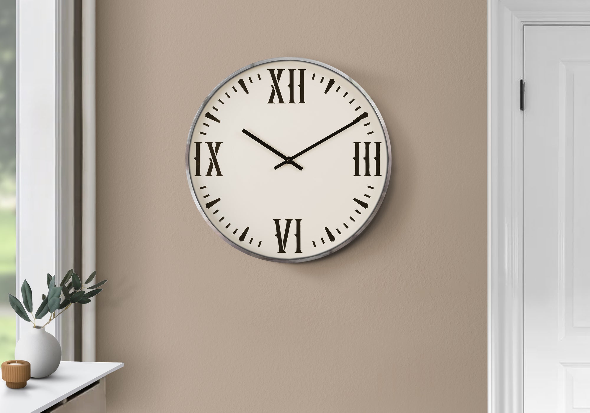 Clocks, 20' Round, Wall Clock, Black, White, Modern
