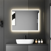 32' x 24' LED Bathroom Mirror Bright Backlight, 5 Mins Defog, Full HD Reflected Wall Mounted Vanity Mirror, 3 Colors Stepless Dimmable, CRI90+, Memory Function, Anti-Fog