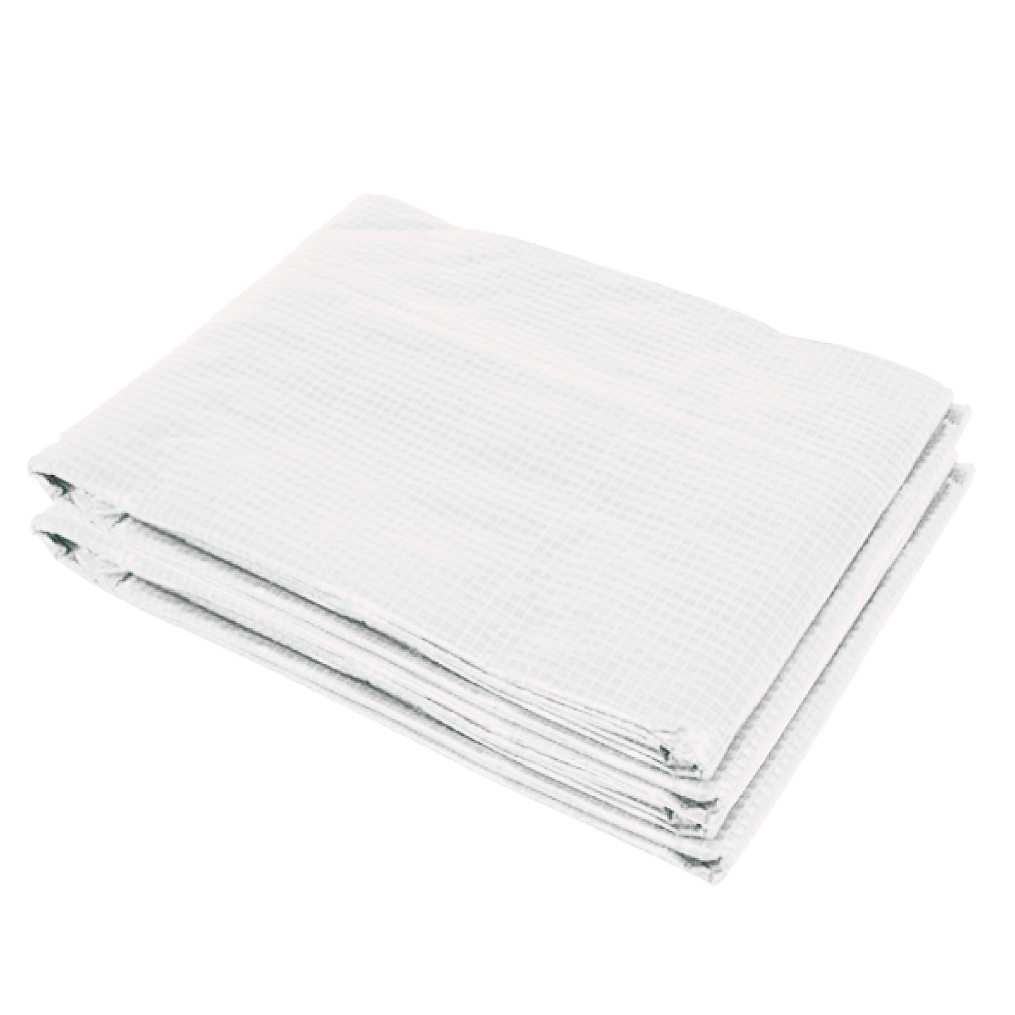 Outsunny 19.7' x 9.8' x 6.6' Plastic Greenhouse Cover Replacement, Heavy Duty Waterproof Tarp for Hoop House, Sheeting with 12 Windows, Door & Reinforcement Grid, White