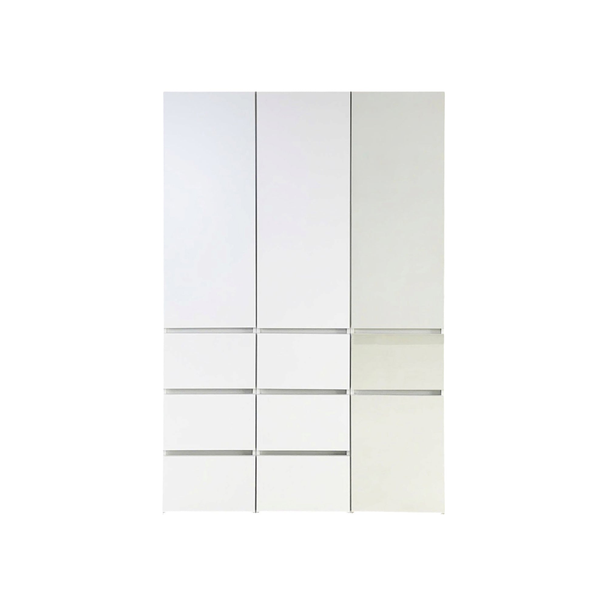 Elise Modular Wood Closet System with Mirror in White Finish for Custom Storage Solutions