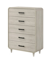 1pc Contemporary White Finish Ample Drawer Space Five Drawers Tall Chest Storage Wooden Furniture Antique White Color