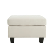 SPRINGFIELD Ottoman Contemporary Design Beige Fabric Birch Wood Legs 24x18x16 Inches