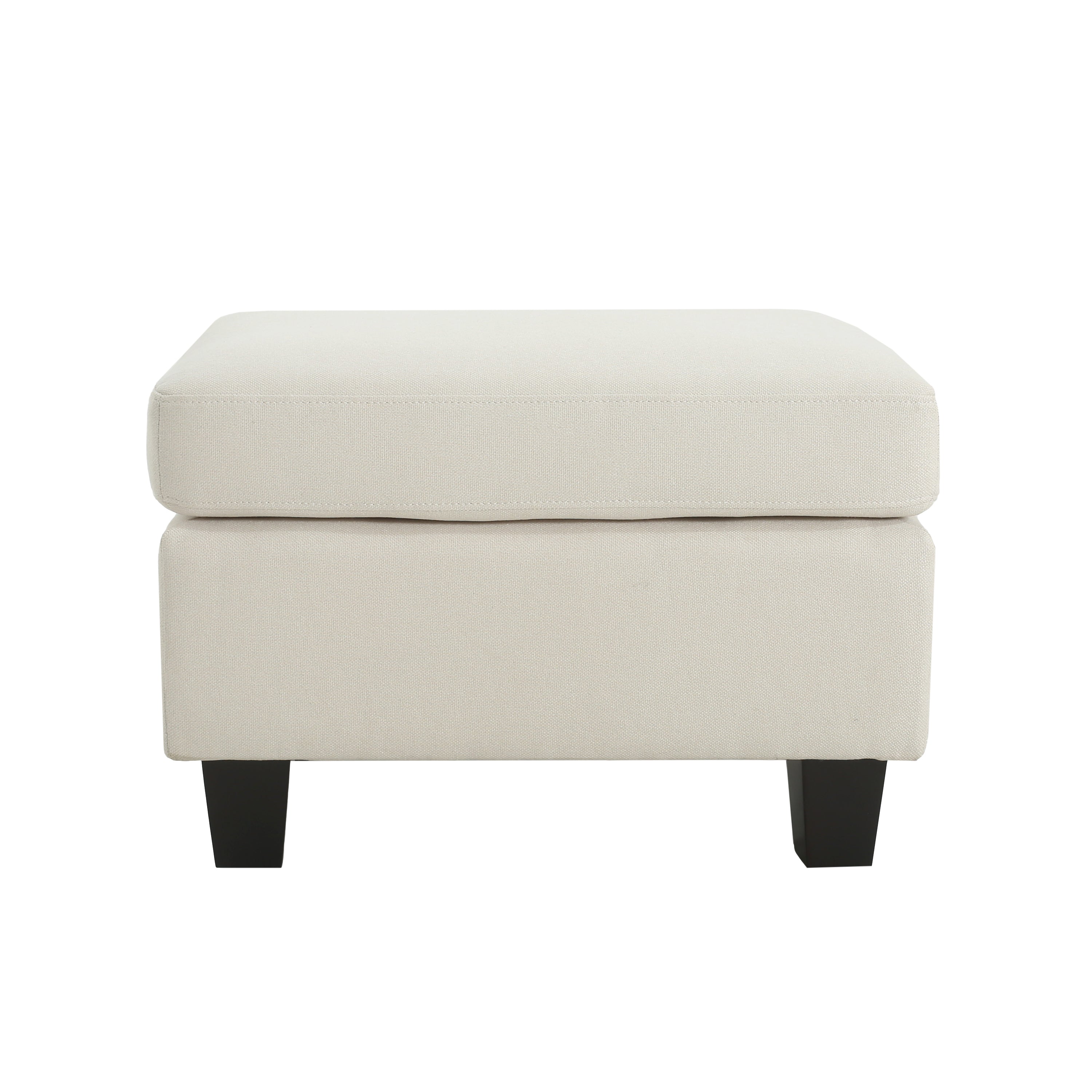SPRINGFIELD Ottoman Contemporary Design Beige Fabric Birch Wood Legs 24x18x16 Inches