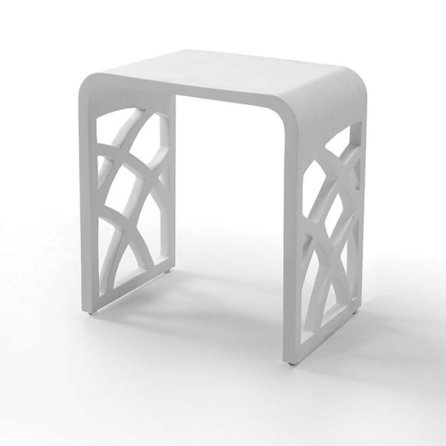 DAX Solid Surface Shower Stool - Matte White
