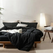 Serta Simply Clean Solid Duvet cover Black King