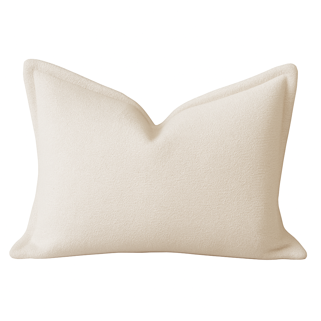 Homey COZY Soft Ivory Throw Pillow – Clean, Minimal Comfort with Tailored Edging