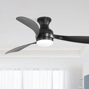 Sofucor 1 PC 52-Inch Fulsh Mount Ceiling Fan With Light,18W LED Dimmable Light With Memory Function,DC Motor,1/4/8H Timer Setting