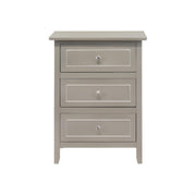 Sleek Contemporary Nightstand with Silver Champagne Finish in Durable Wood Solids and Veneers
