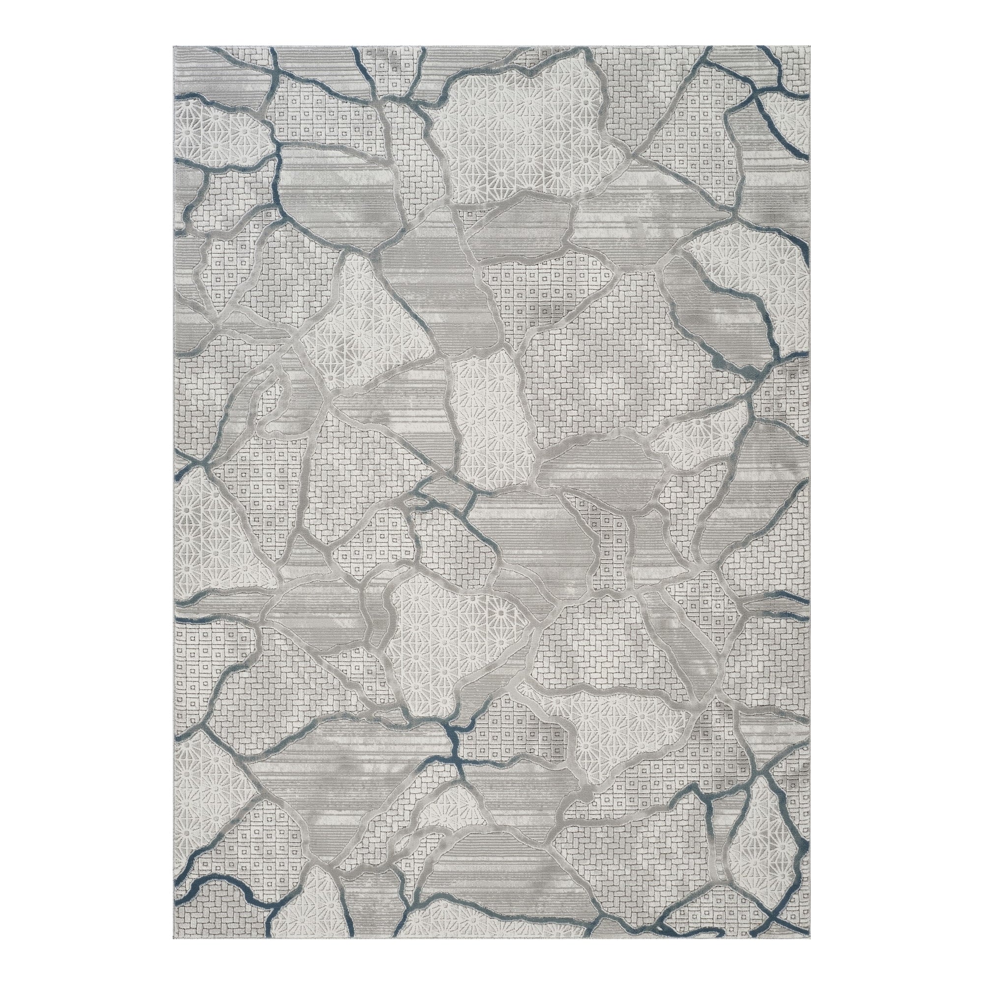 Geometrix GC_DIM1010 Gray 7 ft. 10 in. x 10 ft. 6 in. Contemporary Area Rug with Geometric 3D Effect