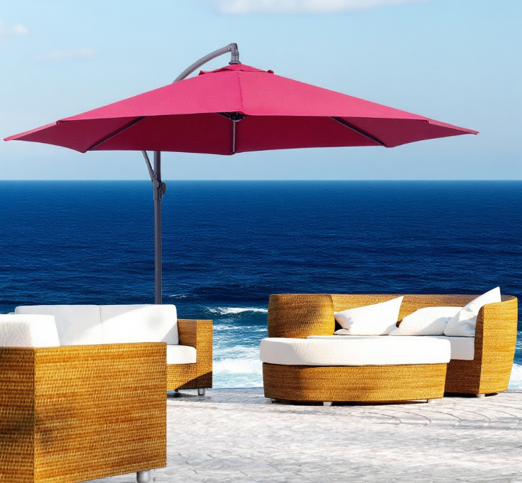 Patio Offset Umbrella with Base Cantilever Patio Umbrellas