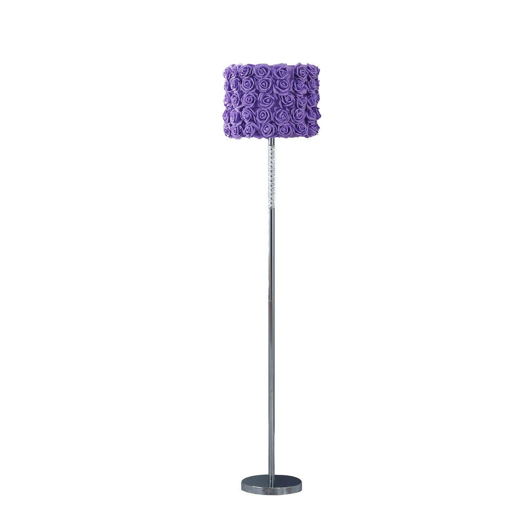 63'In Lavender Roses In Bloom Acrylic/Metal Floor Lamp