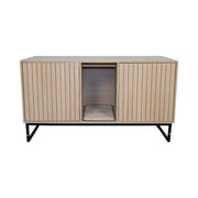 Modern Wooden Cat House with Scratching Mat - 47.64' x 21.46' x 25.98', 76.4 lbs