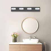 29' Modern 4-Light LED Vanity Light, Sleek Black Bathroom Wall Light Fixture for Mirror, Shower, and Bathroom Decor