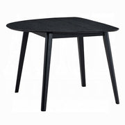 Contemporary Black Finish Dining Table 1pc Wooden Kitchen Furniture Unique Shape Tabletop