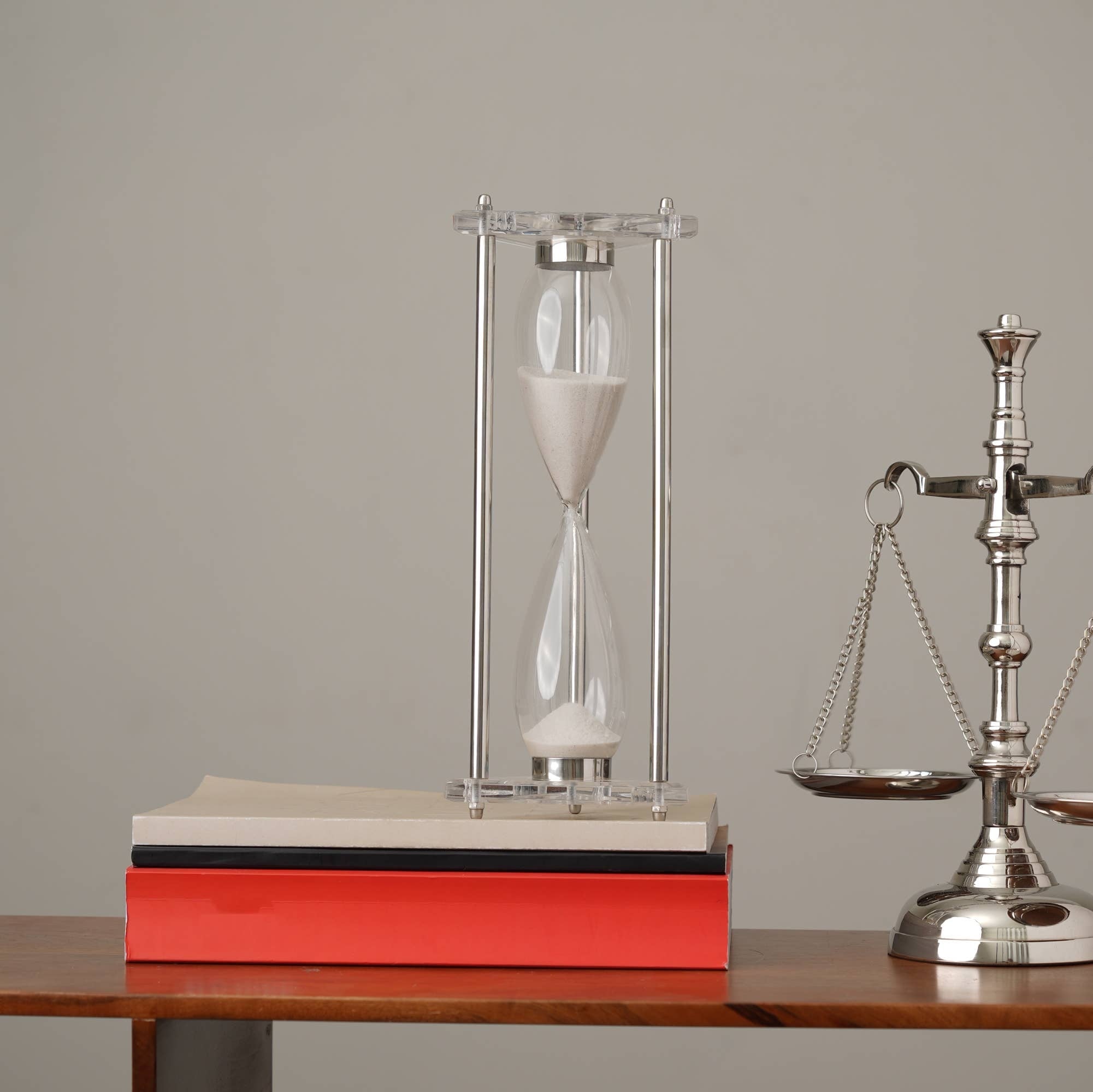 Decorative Aluminium Frame Sand Timer-Hourglass-4.5X4.5X12.5'