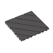 Durable Plastic Interlocking Deck Tiles, 44 Pack, Waterproof Outdoor and Indoor Use, Dark Grey, 12'x12'