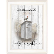 'Relax-Sit a Spell' By Billy Jacobs, Ready to Hang Framed Print, White Frame