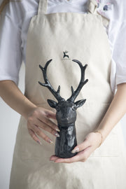 6x4x11' Darby 8-Point Deer Head Statue Decor, Black