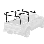 Universal Full-Size Steel Over-Cab Truck Rack, 1000 LBS Capacity, 132' x 66' x 35.6', 45'-66' Adjustable Truck Bed Width, Extendable Truck Ladder Rack with None Drilling C-Clamps