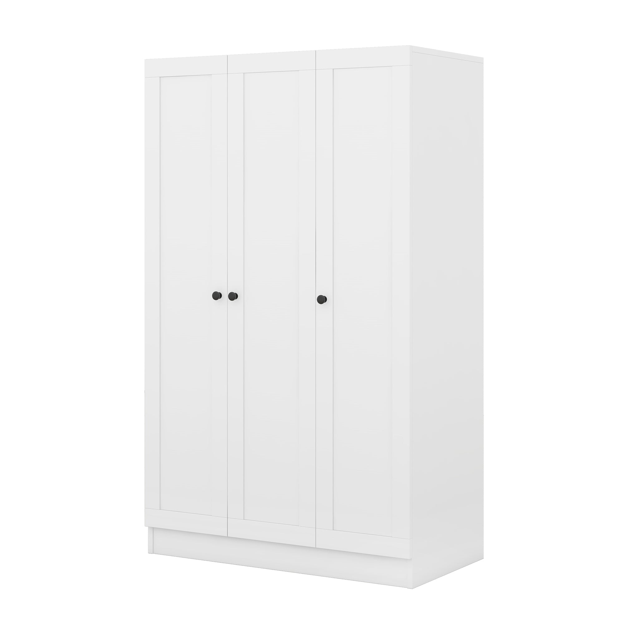 Hearth & Haven 3 Doors Wardrobe with Shelves, White