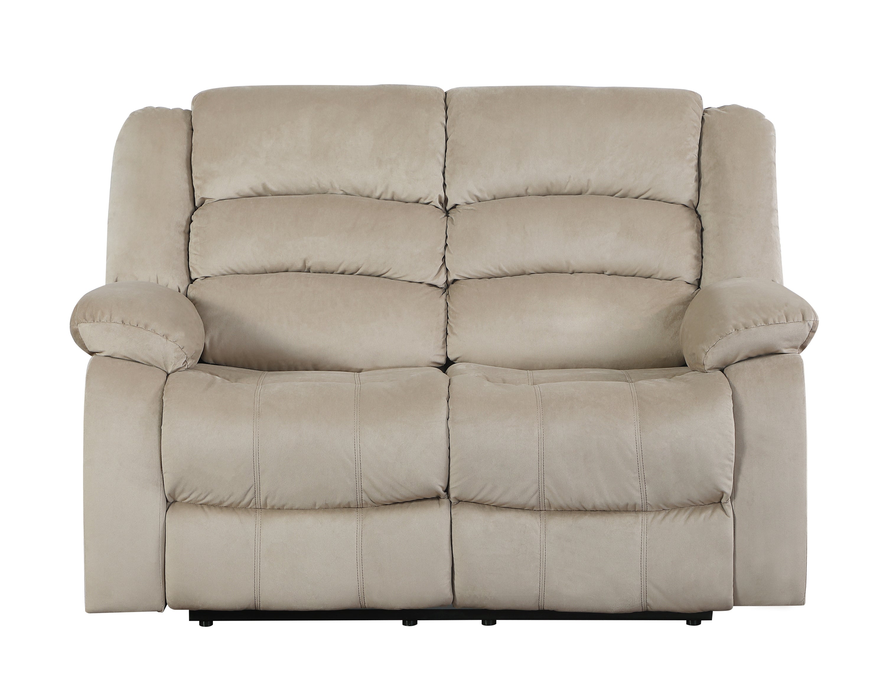 Global United Transitional Microfiber Fabric Upholstered Loveseat