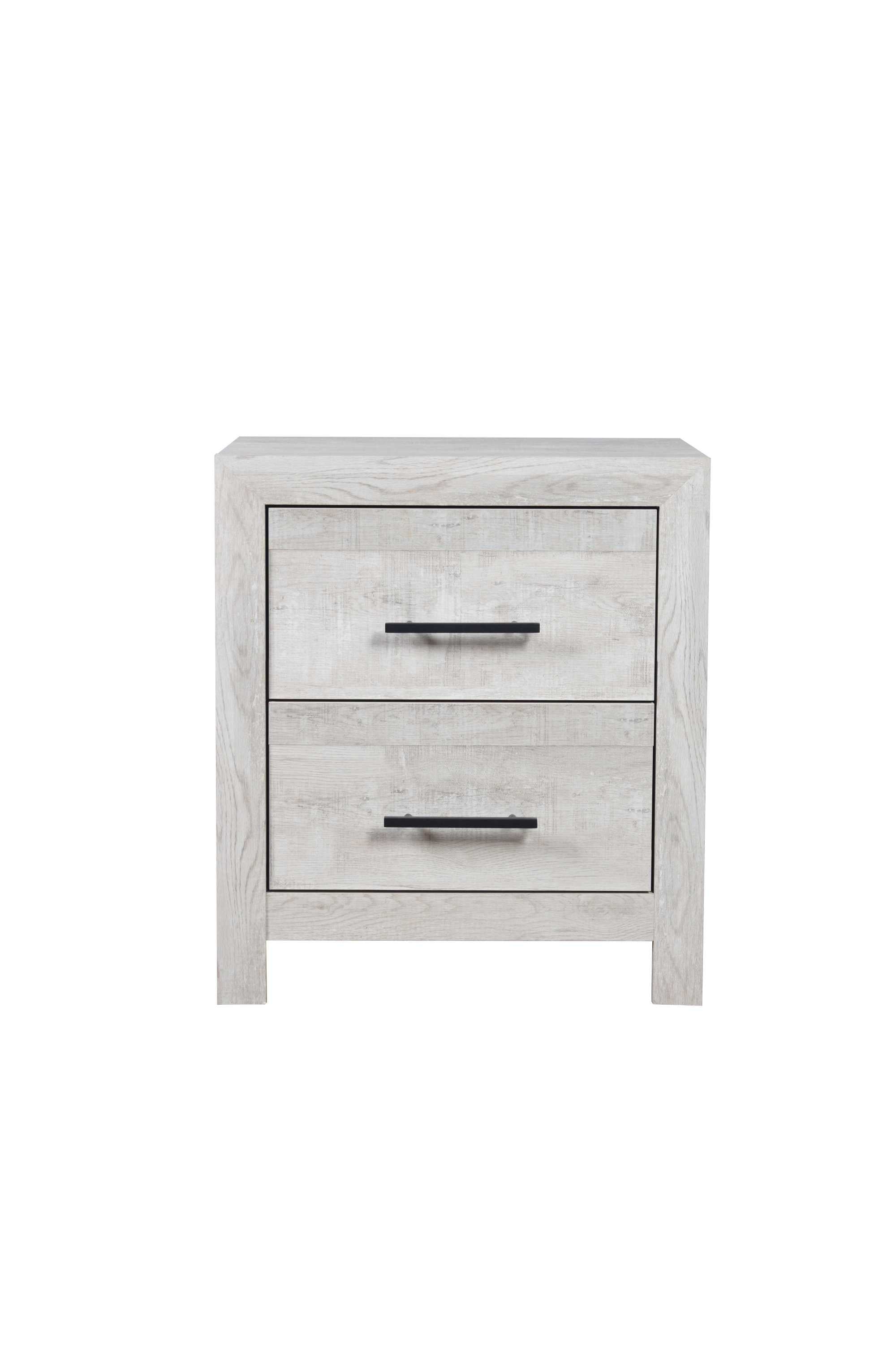 Denver Modern Style 2-Drawer Nightstand Made with Wood in Natural Rustic  same as B009P152651 (CA Inventory)