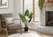Artificial Plant, 37' Tall, Aureum Tree, Indoor, Faux, Fake, Floor, Greenery, Potted, Real Touch, Decorative, Green Leaves, Black Pot