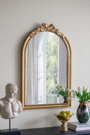 23.6' x 37.3' Baroque Style Gold Arch Mirror