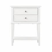 Elegant Contemporary Nightstand with Open Shelf in White Particle Board, 28' H x 22' W