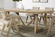 Dining Room Table Oak Finish Dining Table Trestle Base 1pc Dining Room Furniture