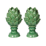 Set of 2, 4x4x7.5' Helsa Blooming Artichoke Accent, Small-Green