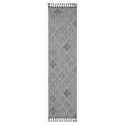 Guros Collection 2X8 White / Grey / Trellis Indoor / Outdoor Runner Rug