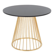 Canary Cosmo Contemporary Dining Table in Gold Metal and Black MDF by LumiSource