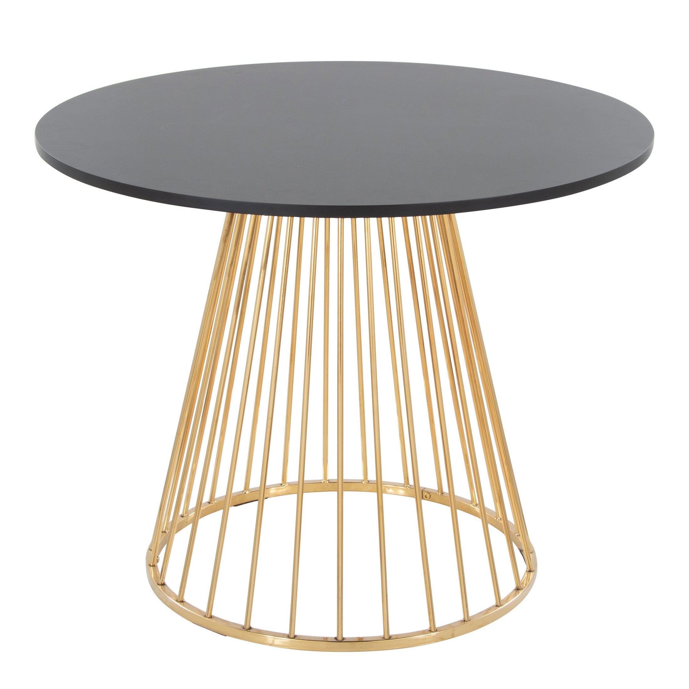 Canary Cosmo Contemporary Dining Table in Gold Metal and Black MDF by LumiSource