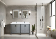 Dark Grey Double Bath Vanity 60 in. W x 22 in. D, Cultured Marble Top and Faucet Set