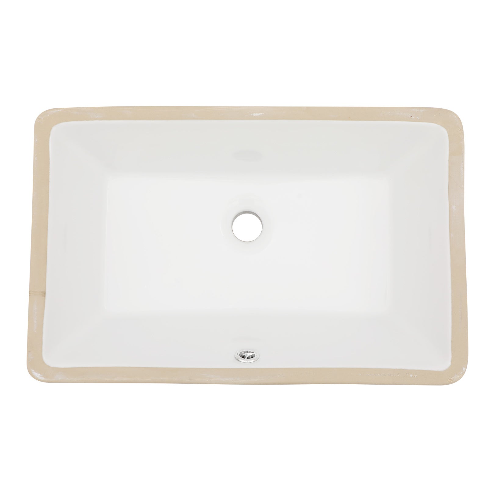 Modern Ceramic Rectangular Undermount Bathroom Sink with Overflow, White, 21x13 Inches