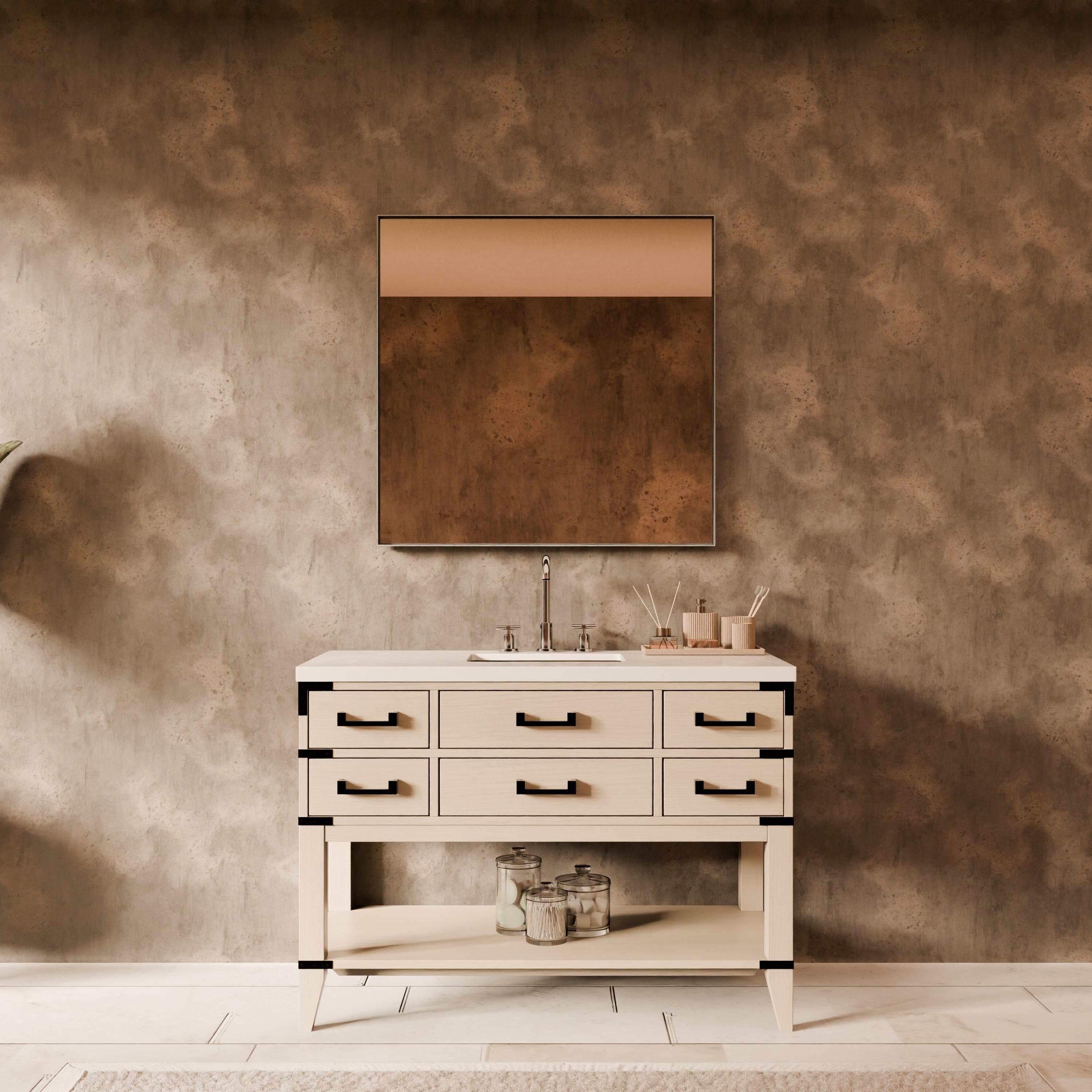 White Oak Single Bath Vanity 48 in. W x 22 in. D