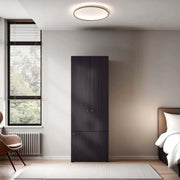 Wenge 3-Door Tall Wardrobe Cabinet with 4 Shelf
