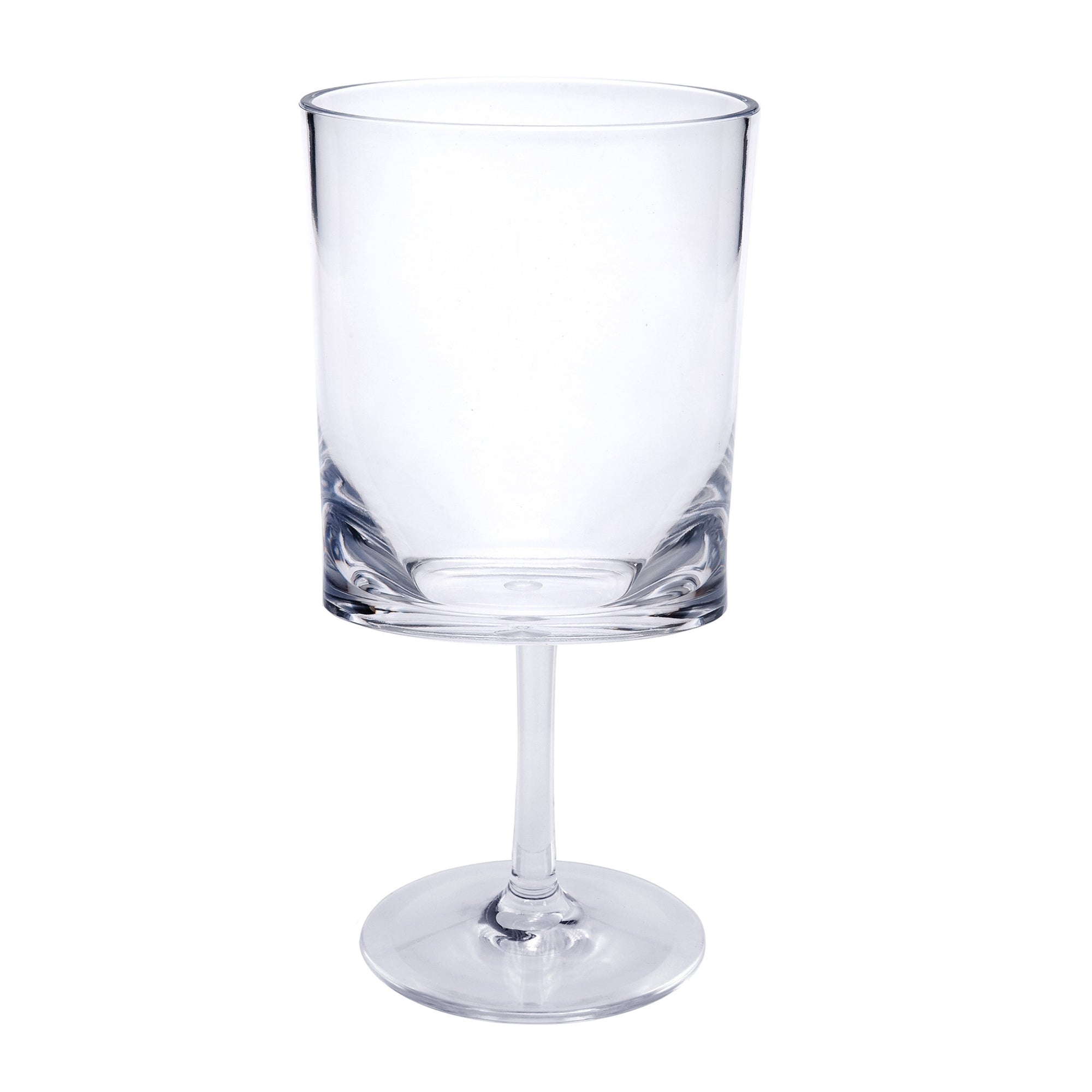 LeadingWare Oval Halo Plastic Wine Glasses Set of 4, Unbreakable BPA-Free Acrylic, Clear, 12oz
