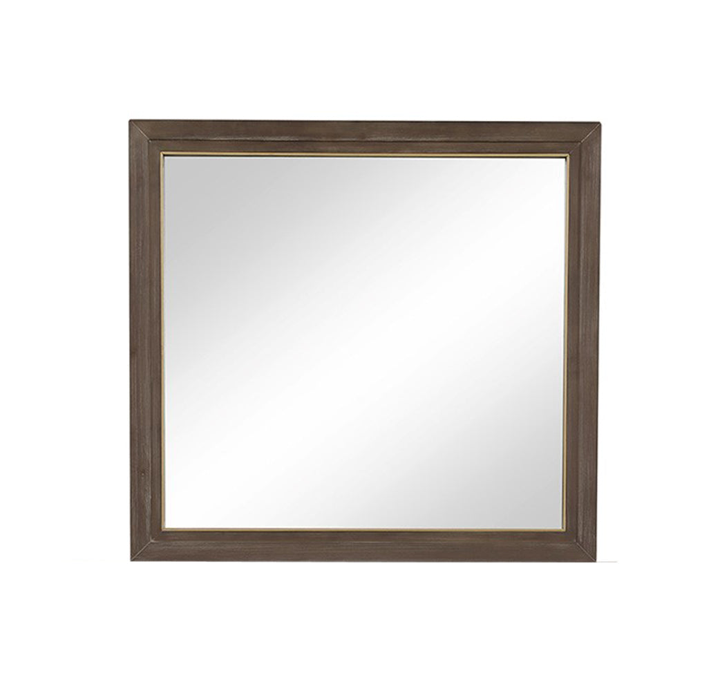 Mirror, No Assembly Required, Sandblasted Walnut Finish