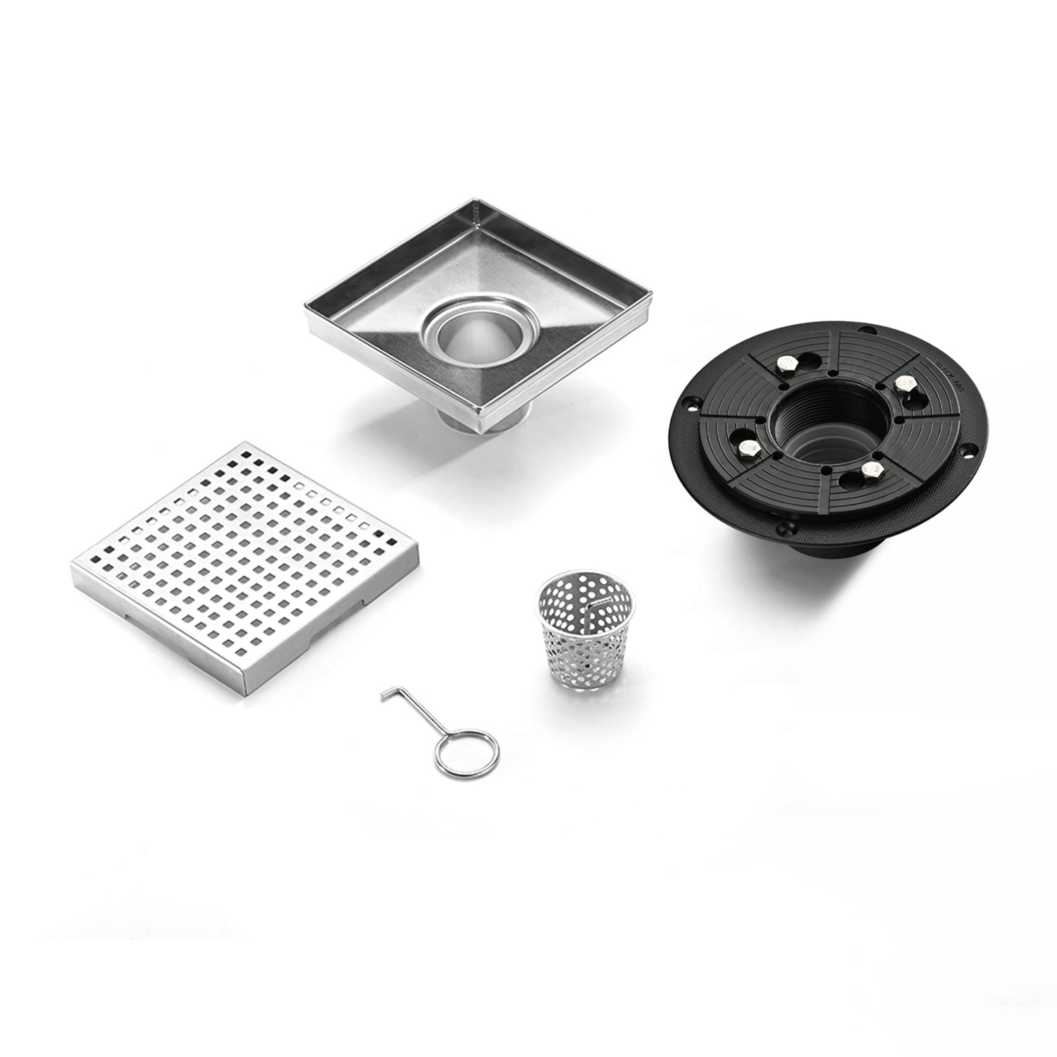 6 inch Grid Shower Floor Drain with Flange
